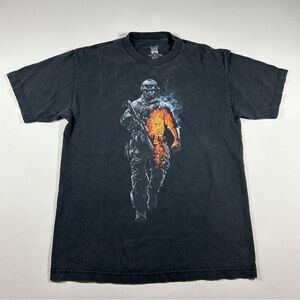 Dice Battlefield 3 Game Stuff Video Game Promo Faded Black Shirt Mens Medium